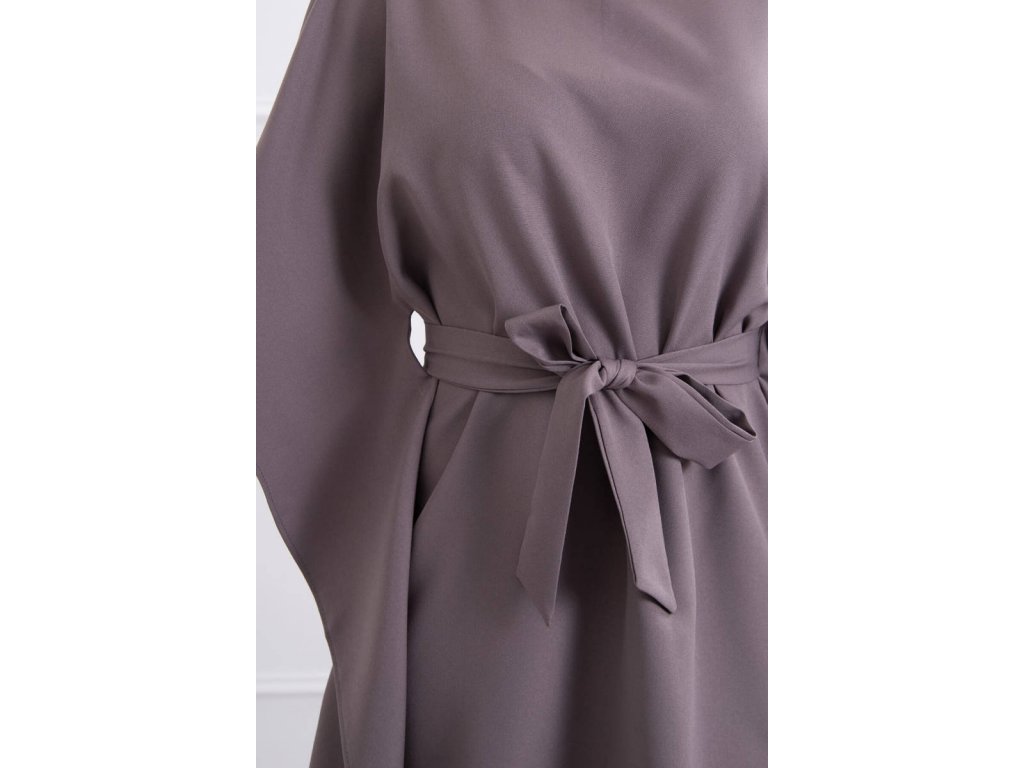 Oversize šaty s netopýřími rukávy Becci šedé