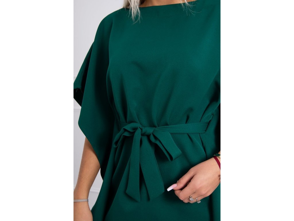 Oversize šaty s netopýřími rukávy Becci zelené