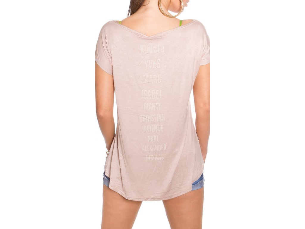 Oversize tričko Fashion Icons Cappuccino