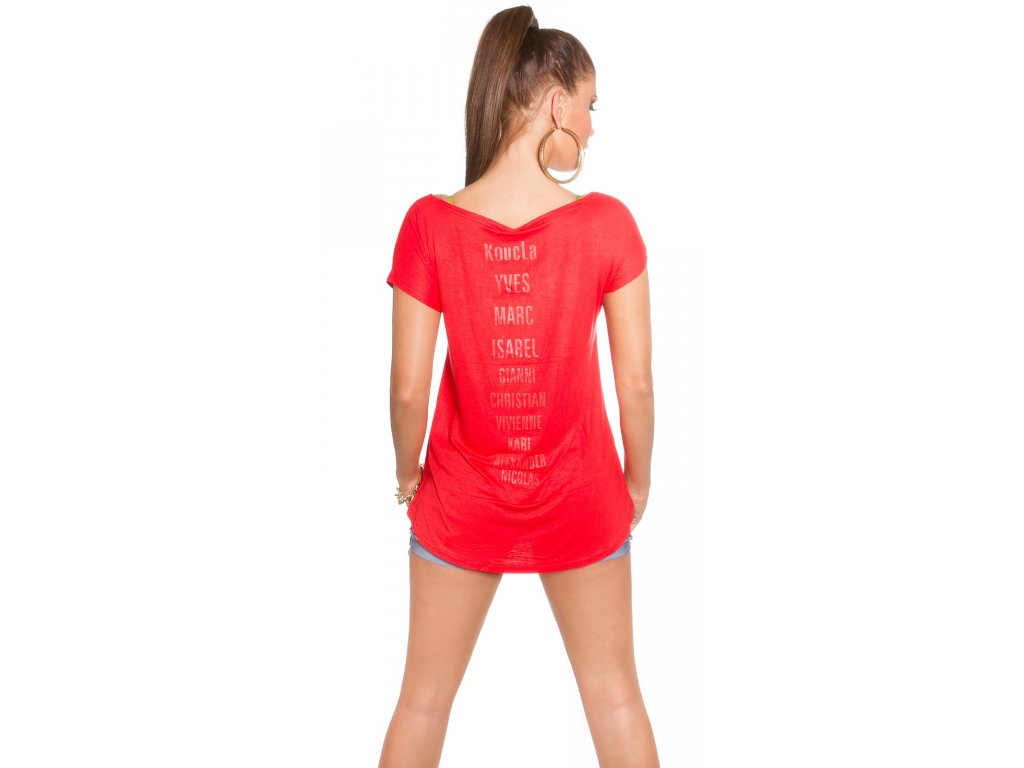 Oversize tričko Fashion Icons Červené