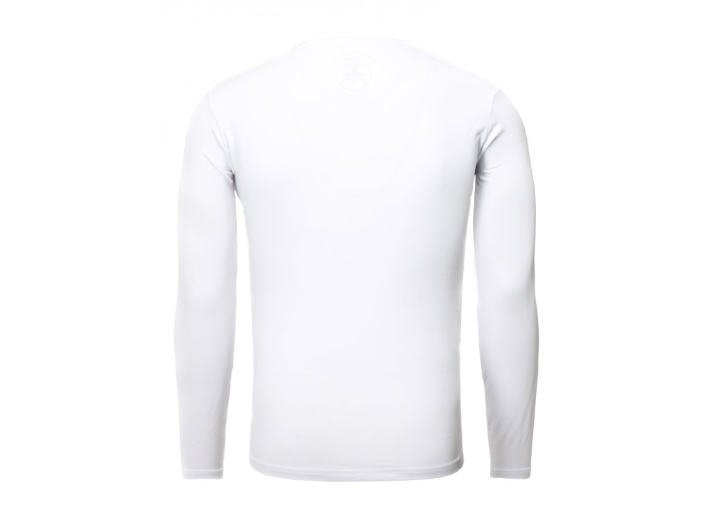 Pánské basic tričko Akito Tanaka dlouhý rukáv Bílé