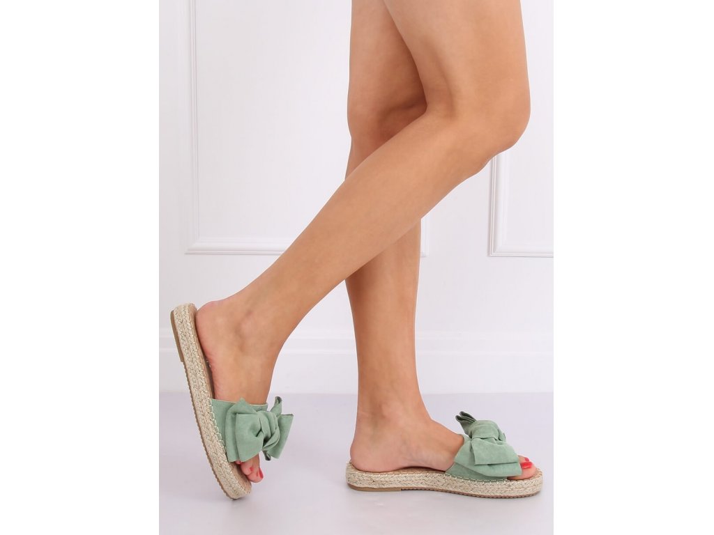Pantofle espadrilky s mašlí Dandrane zelené