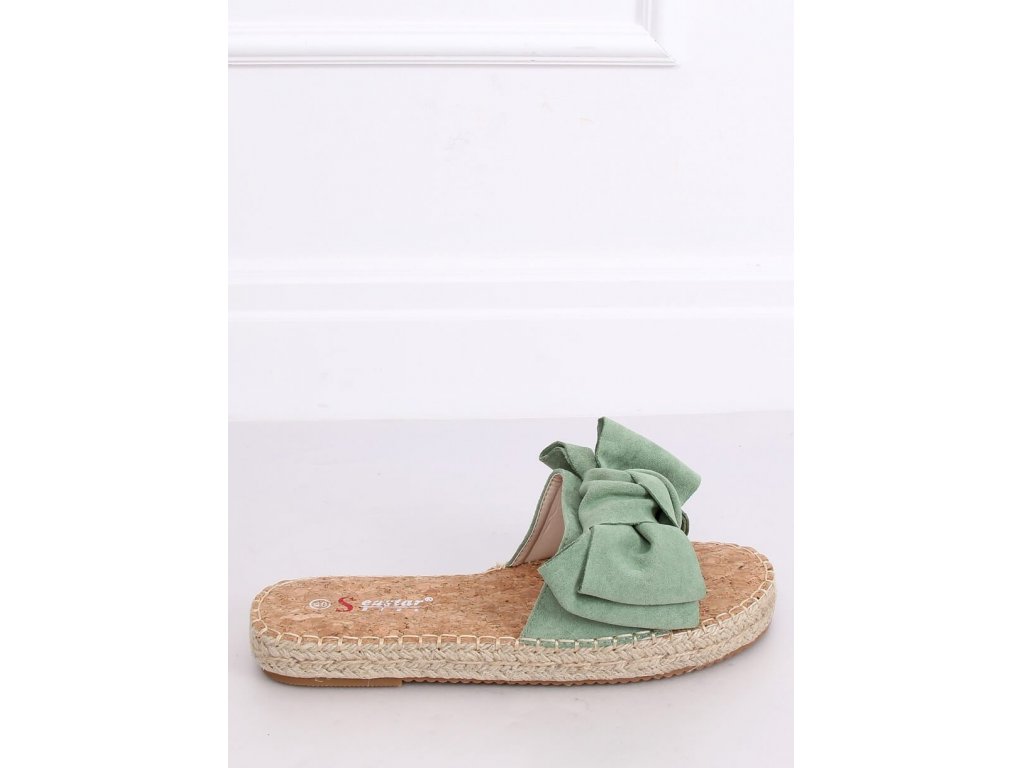 Pantofle espadrilky s mašlí Dandrane zelené
