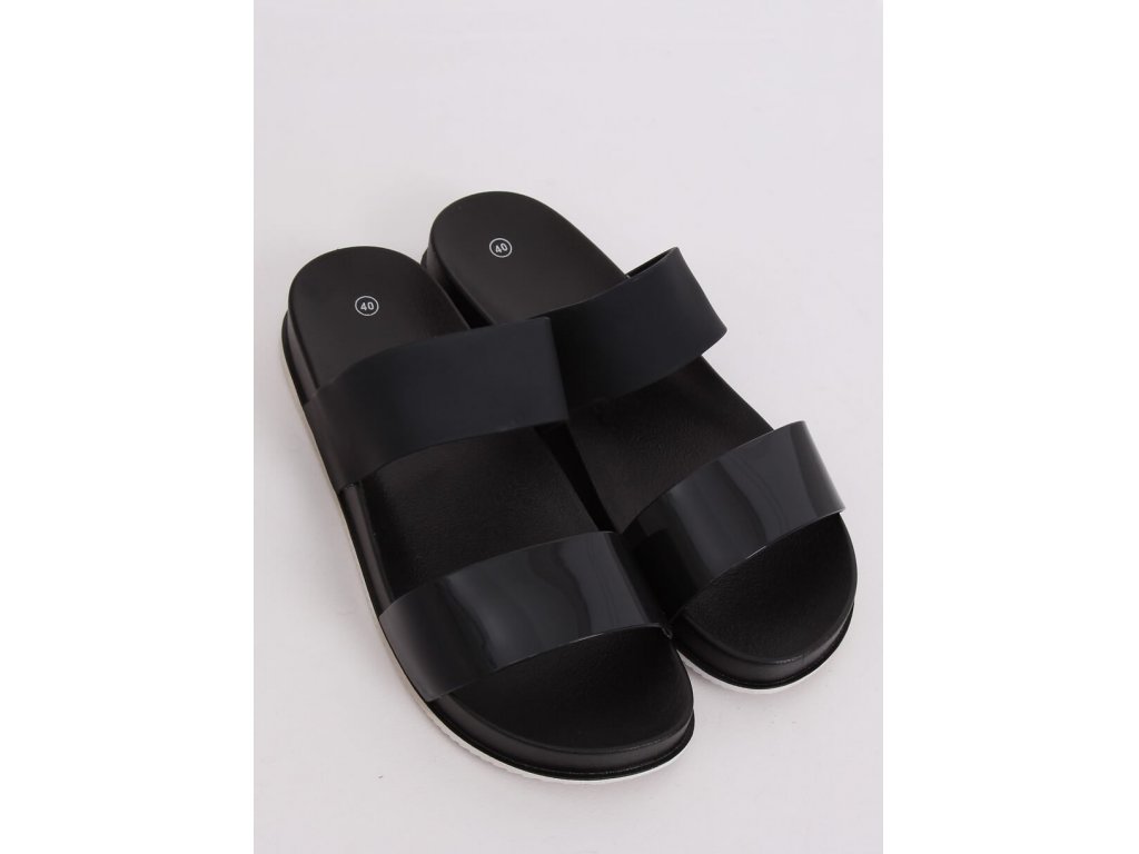 Pantofle s gumovými pásky Muriel černé