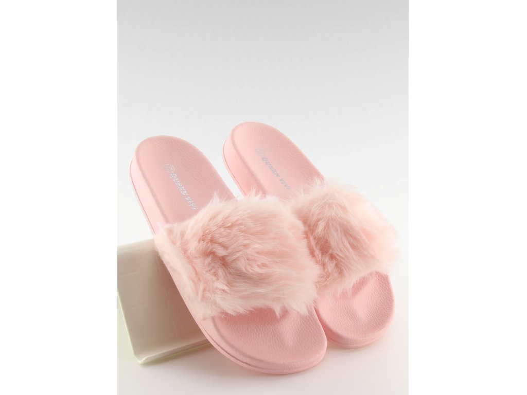 Pantofle s kožešinou Temperance růžové