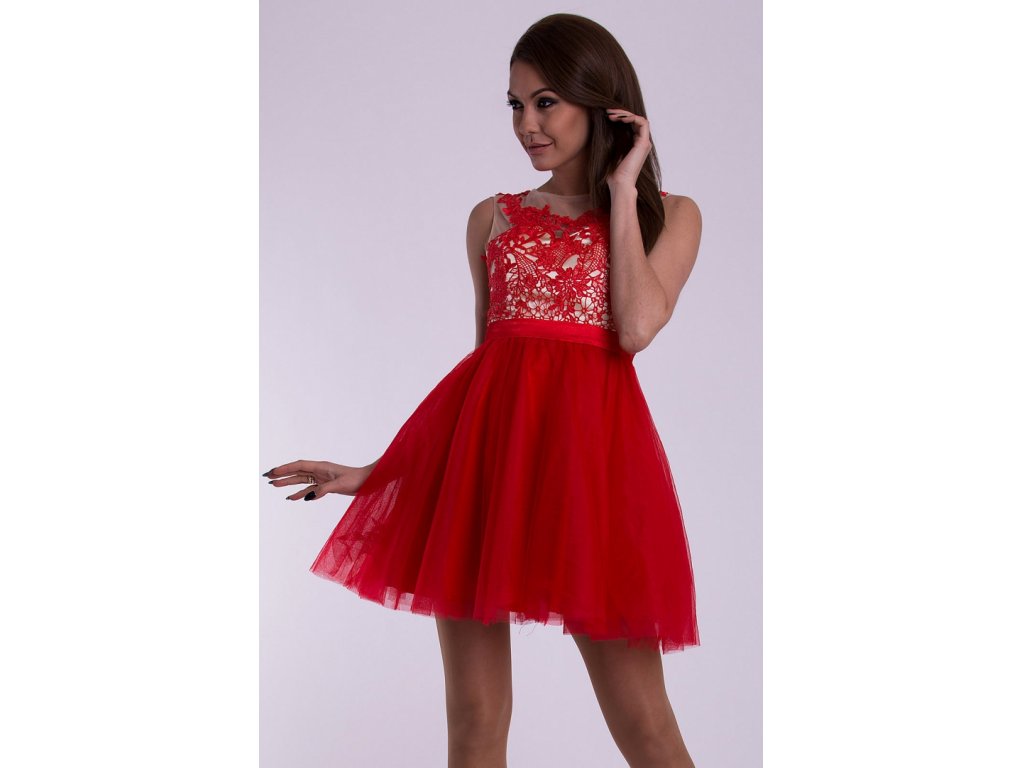 Plesové korzetové šaty Červené