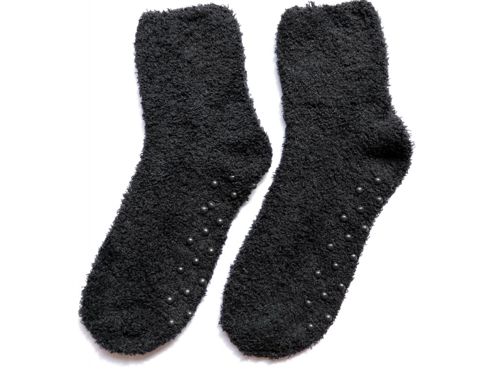 Plyšové ponožky Keri - sada 2 páry - černé
