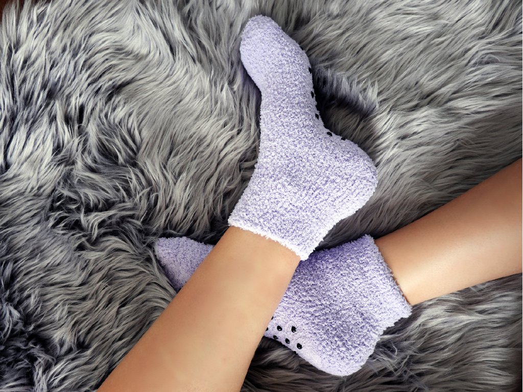 Plyšové ponožky Keri - sada 2 páry - fialové