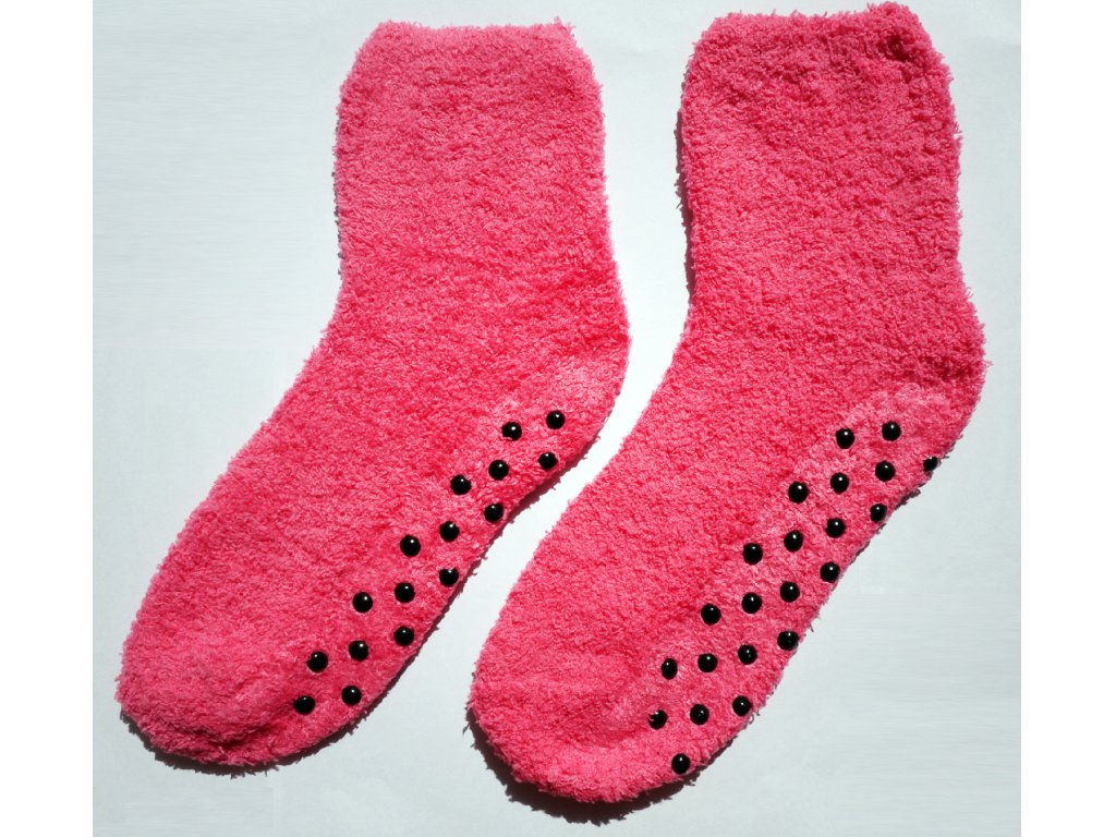 Plyšové ponožky Keri - sada 2 páry - fuchsiové