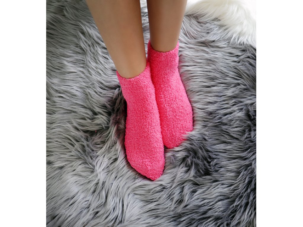 Plyšové ponožky Keri - sada 2 páry - fuchsiové