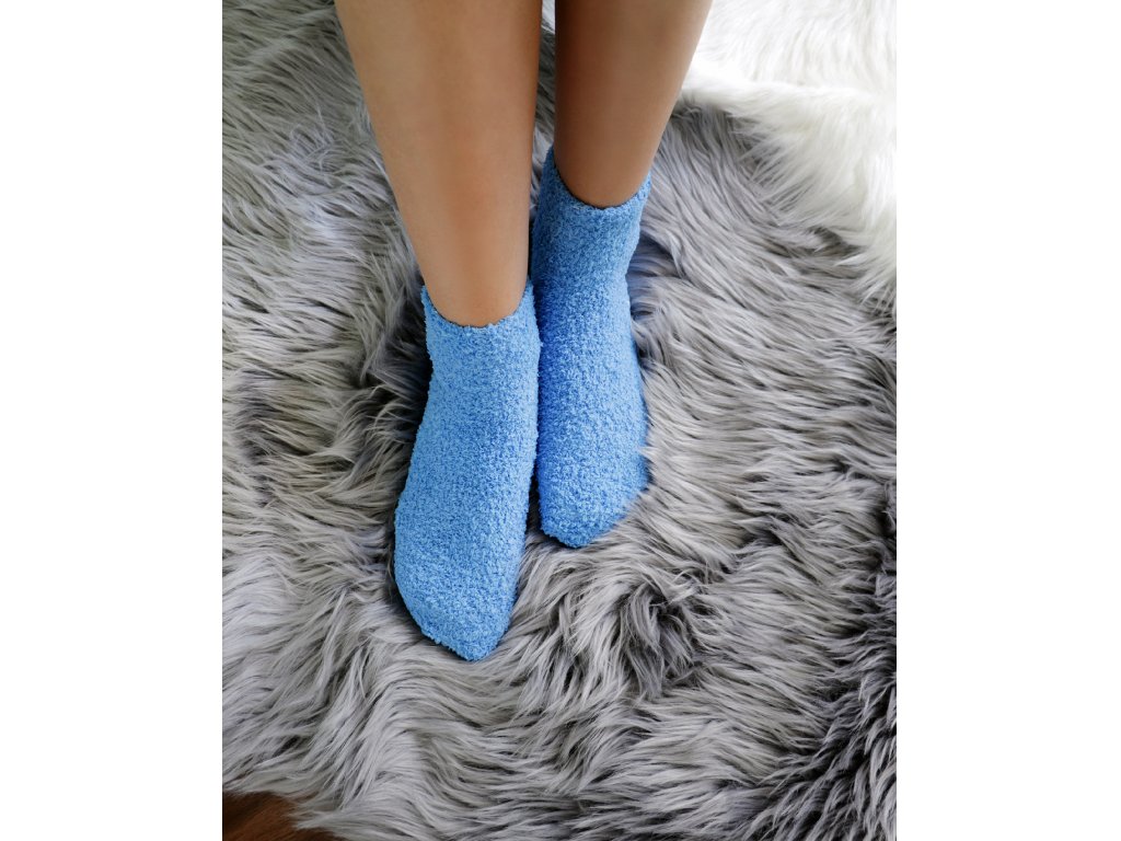 Plyšové ponožky Keri - sada 2 páry - modré