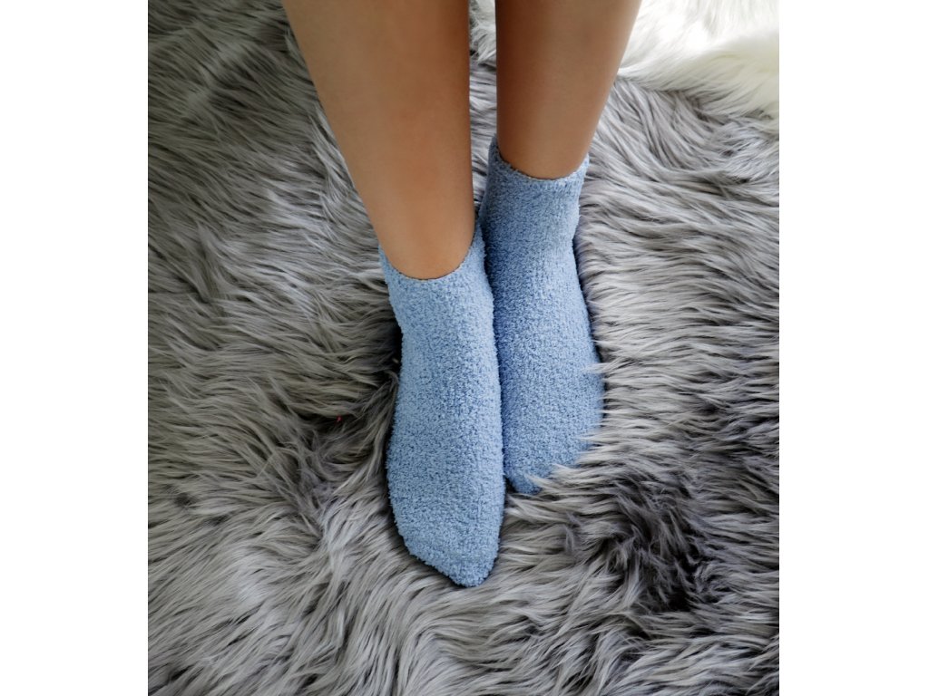 Plyšové ponožky Keri - sada 2 páry - světle modré