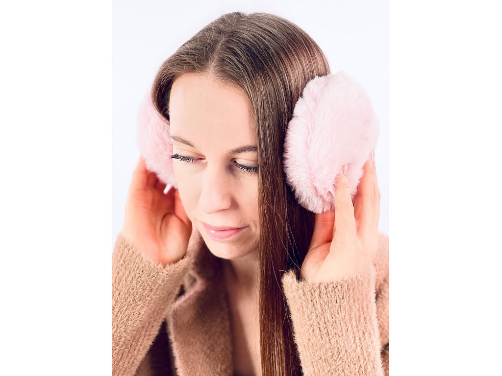 Plyšové zimní klapky na uši Schuyler růžové