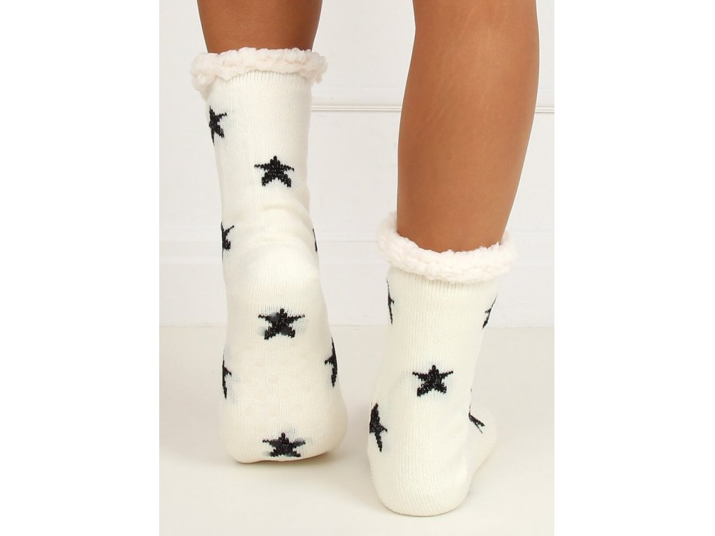 Ponožky s beránkem a hvězdičkami Carina ecru