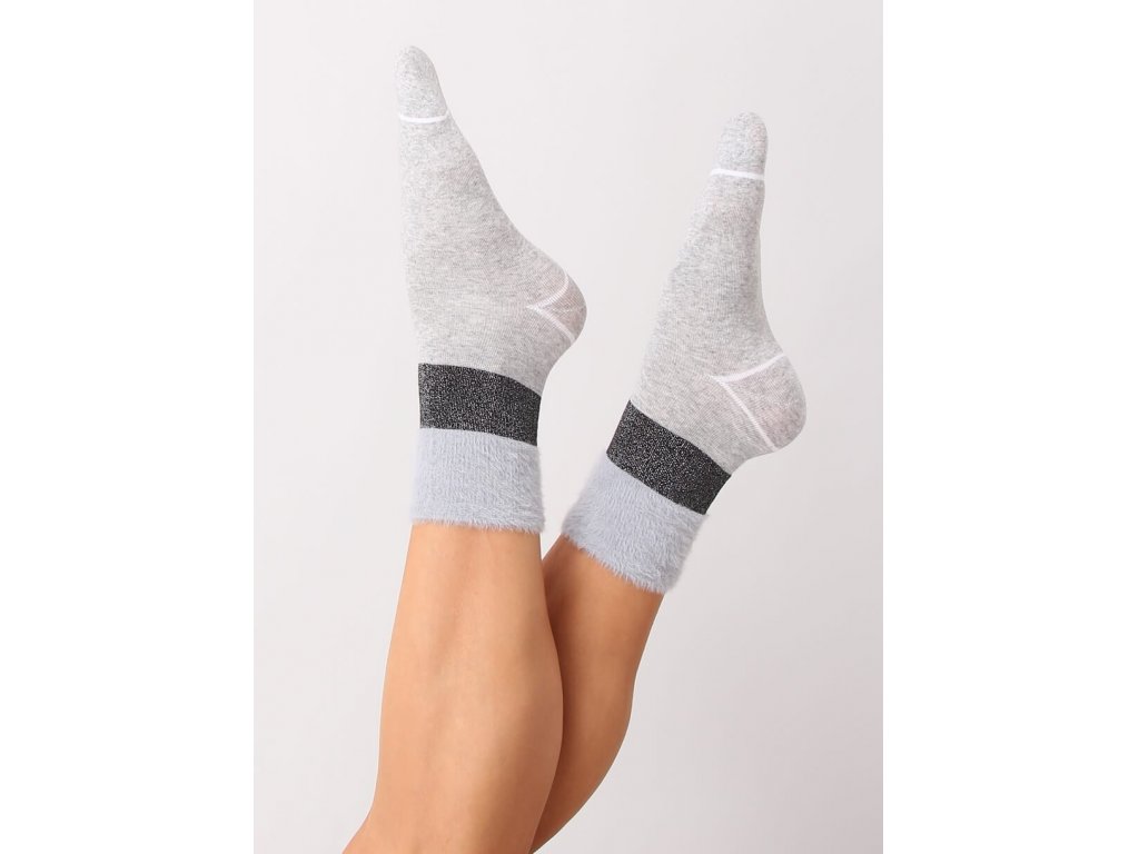 Ponožky s kožešinou Alysa šedé