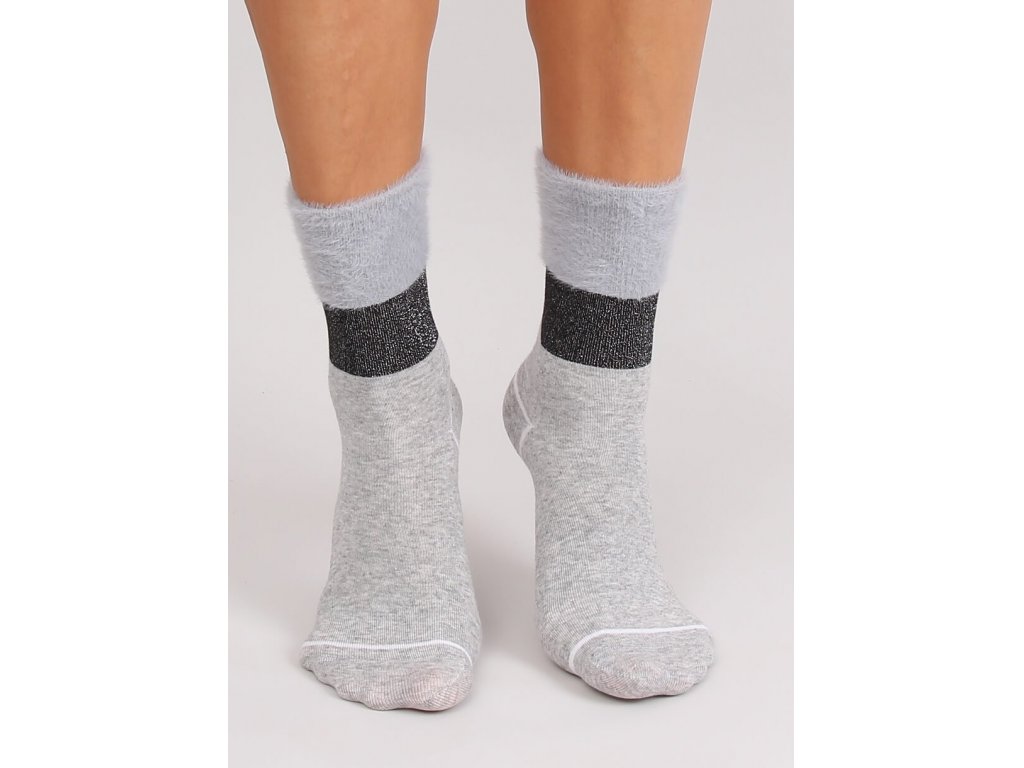 Ponožky s kožešinou Alysa šedé