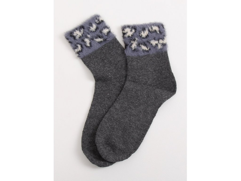 Ponožky s kožešinou Marge šedé