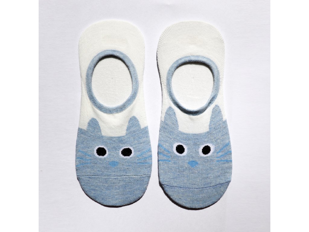 Ponožky ťapky s kočičkou Caryl - sada 3 páry - modré