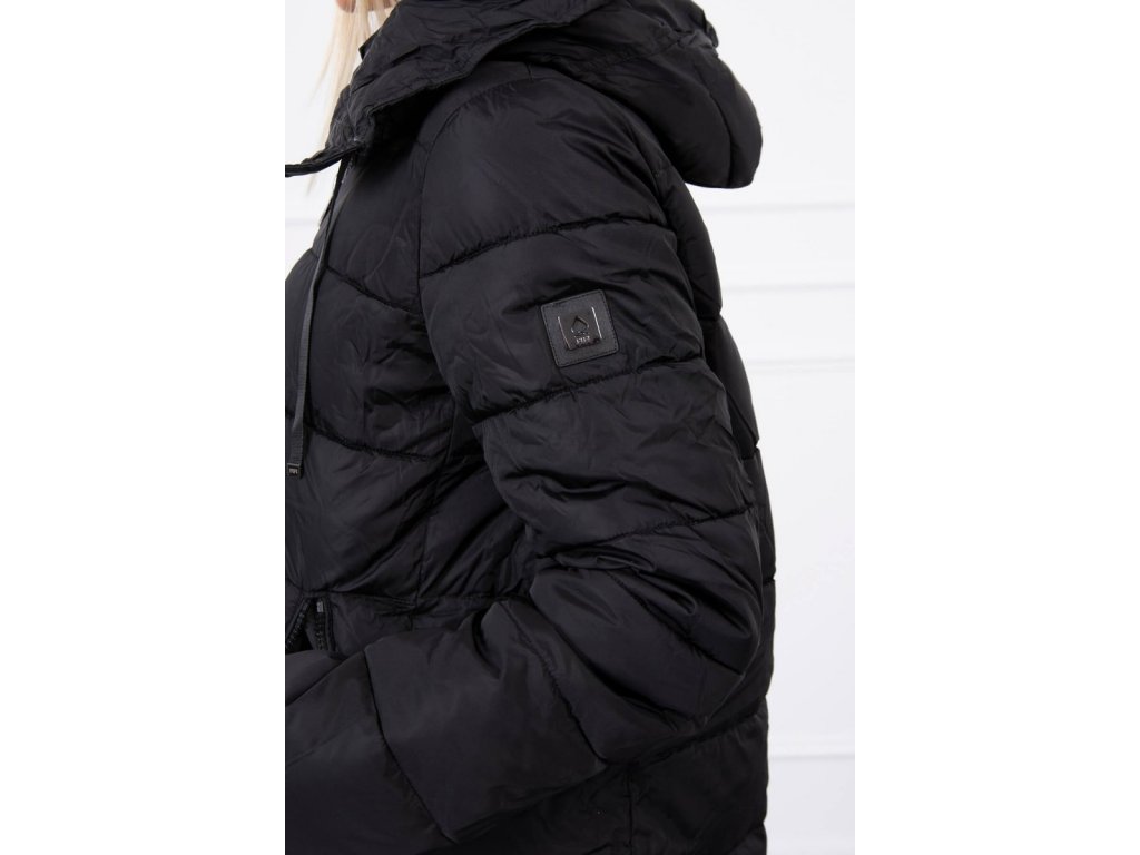 Prošívaná zimní bunda s kapucí Krystina černá