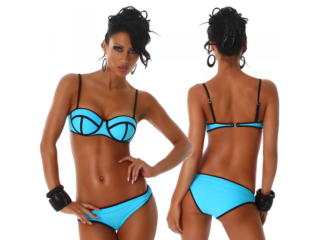 Push-up bikiny Tyrkysové