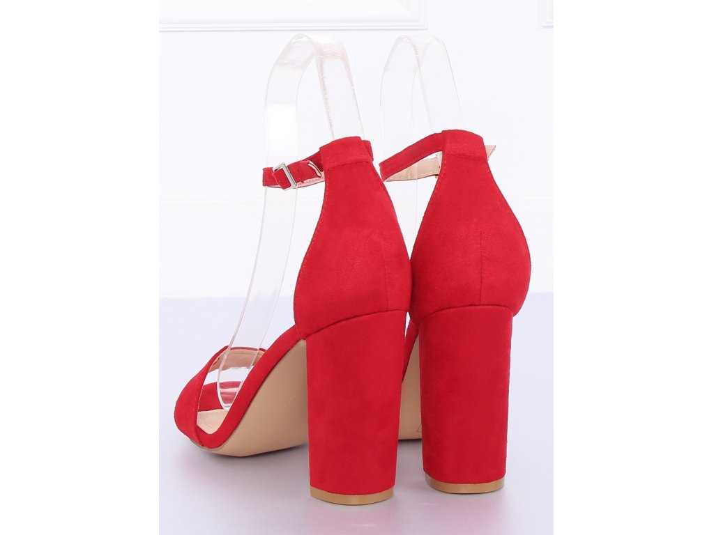 Sandály na širokém podpatku Bijou červené