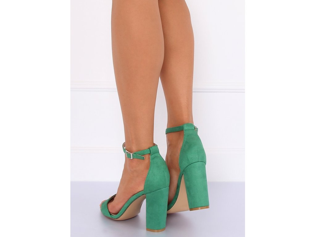 Sandály na širokém podpatku Bijou zelené