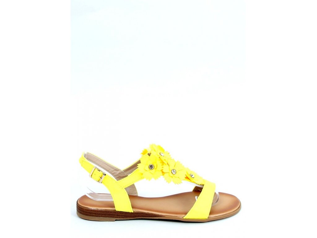 Sandály s květinami Mariana žluté