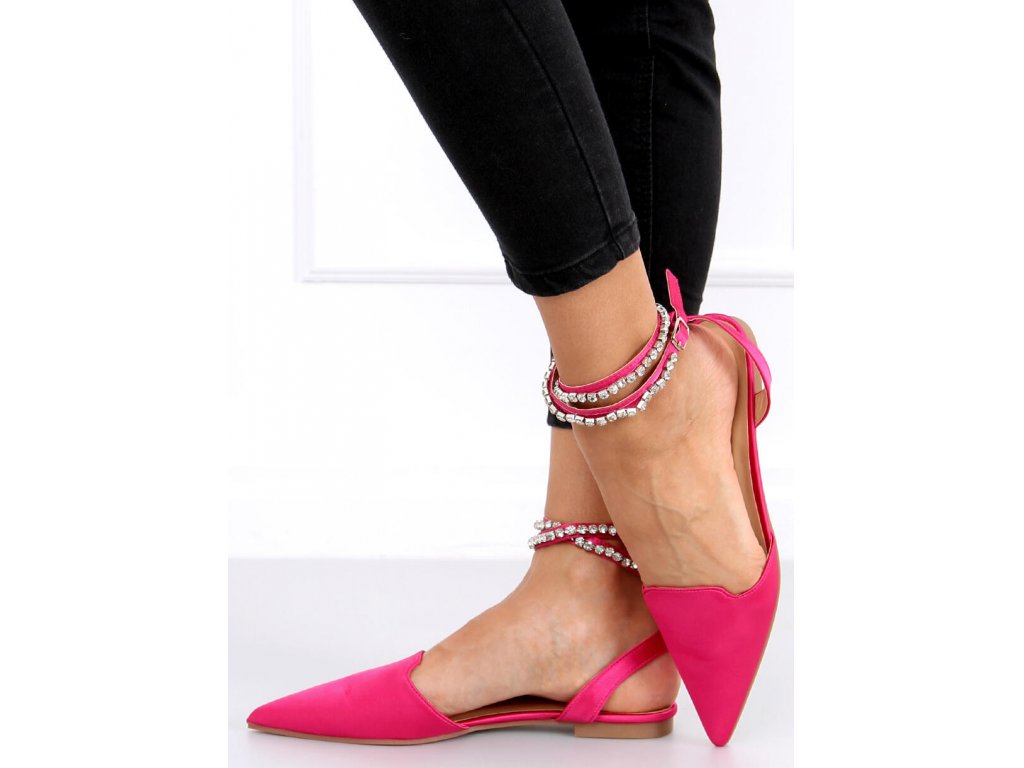 Sandály se špičkou a kamínky Audrey růžové