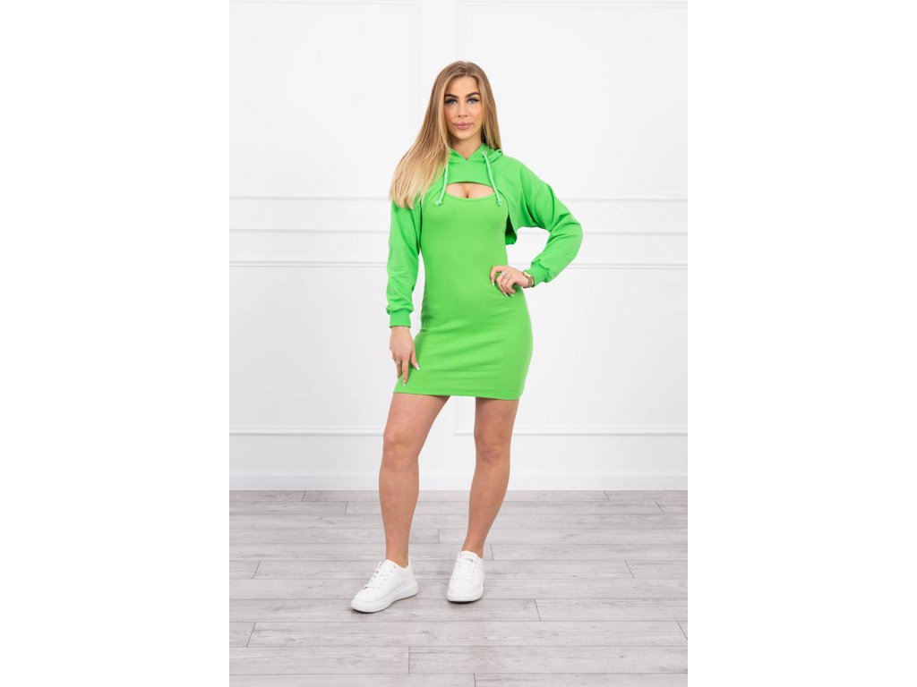 Šaty s bolerkem Tabby neonově zelené