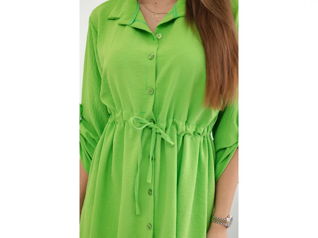 Šaty s knoflíky a zavazováním Nicole světle zelené