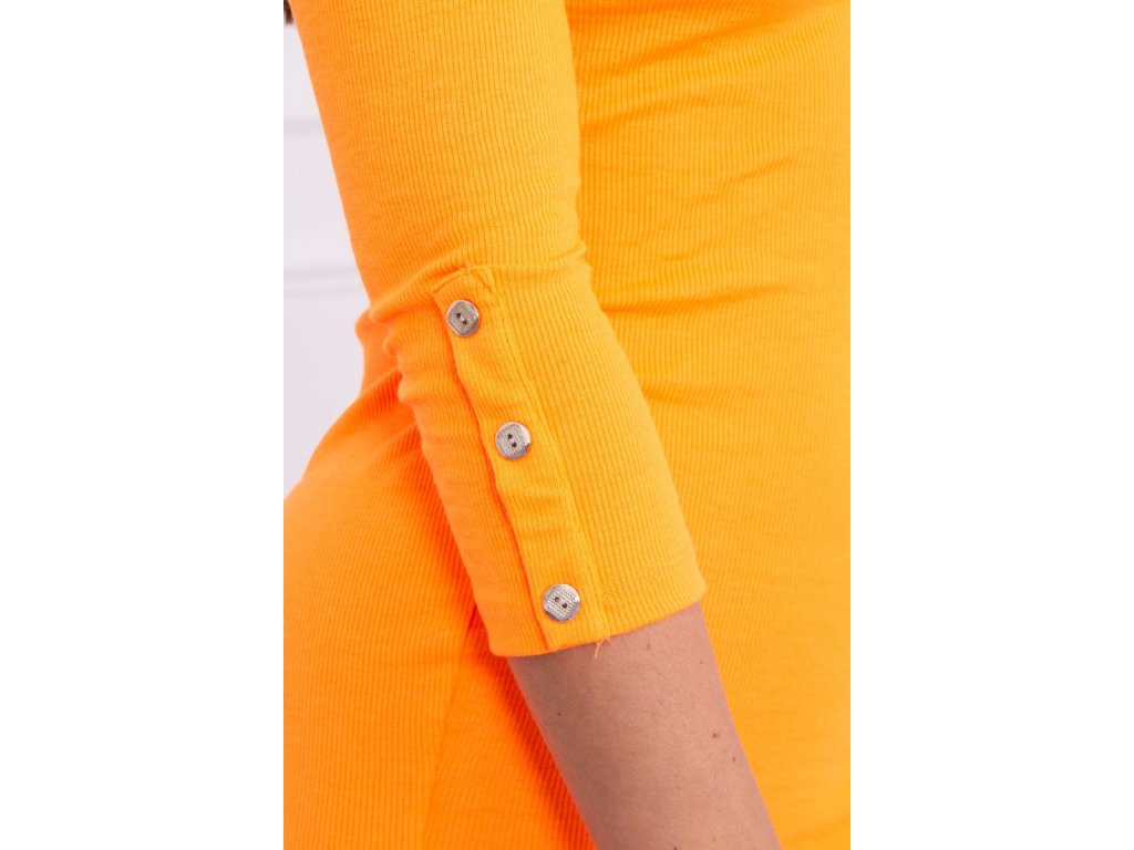 Šaty s knoflíky na rukávech Basemath neonově oranžové
