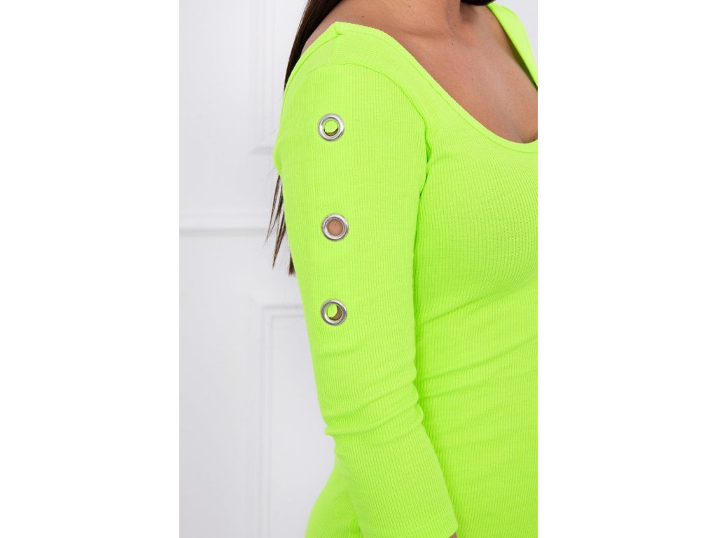 Šaty s kroužky Peninna neonově zelené
