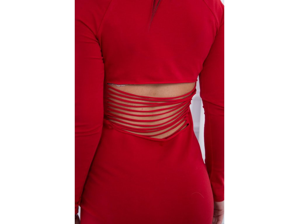 Šaty s průstřihy na zádech Merrill červené