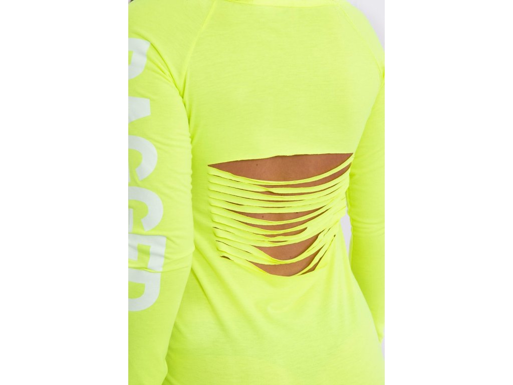 Šaty s průstřihy na zádech Merrill neonově žluté