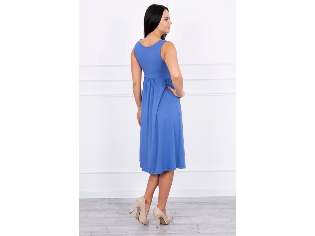 Šaty s rozšířenou sukýnkou Avaline džínově modré