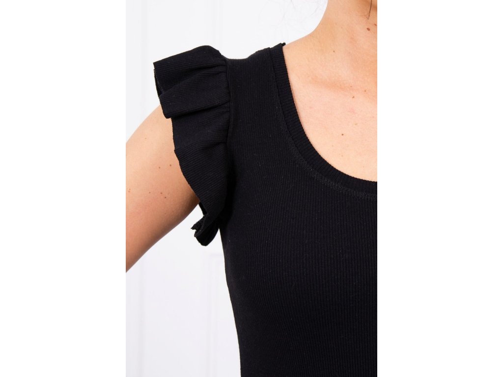 Šaty s volánkovým rukávem Rexanne černé