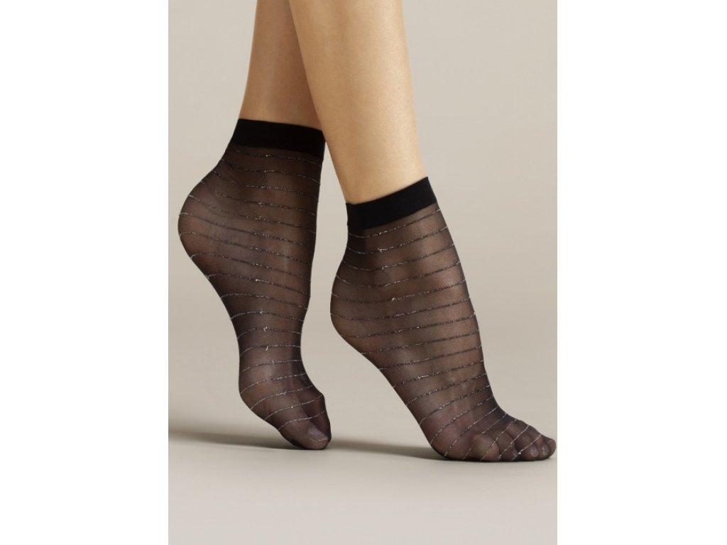 Silonové ponožky s lurexem Calanthia černé