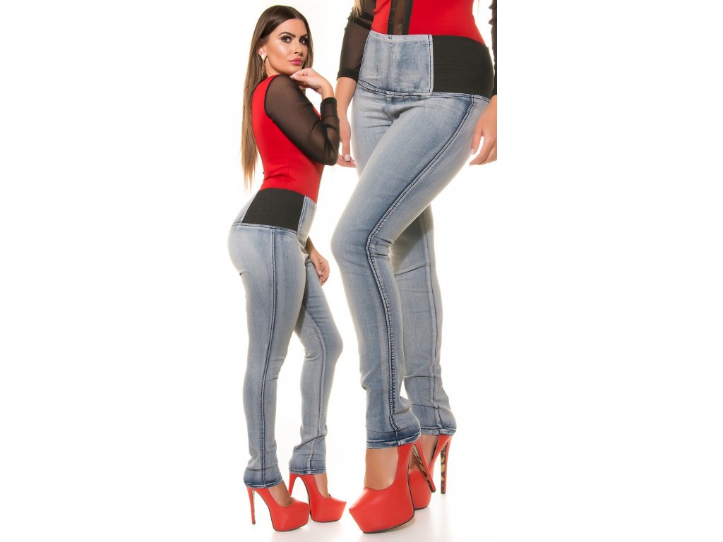 Skinny džíny s vysokým pasem 38-48