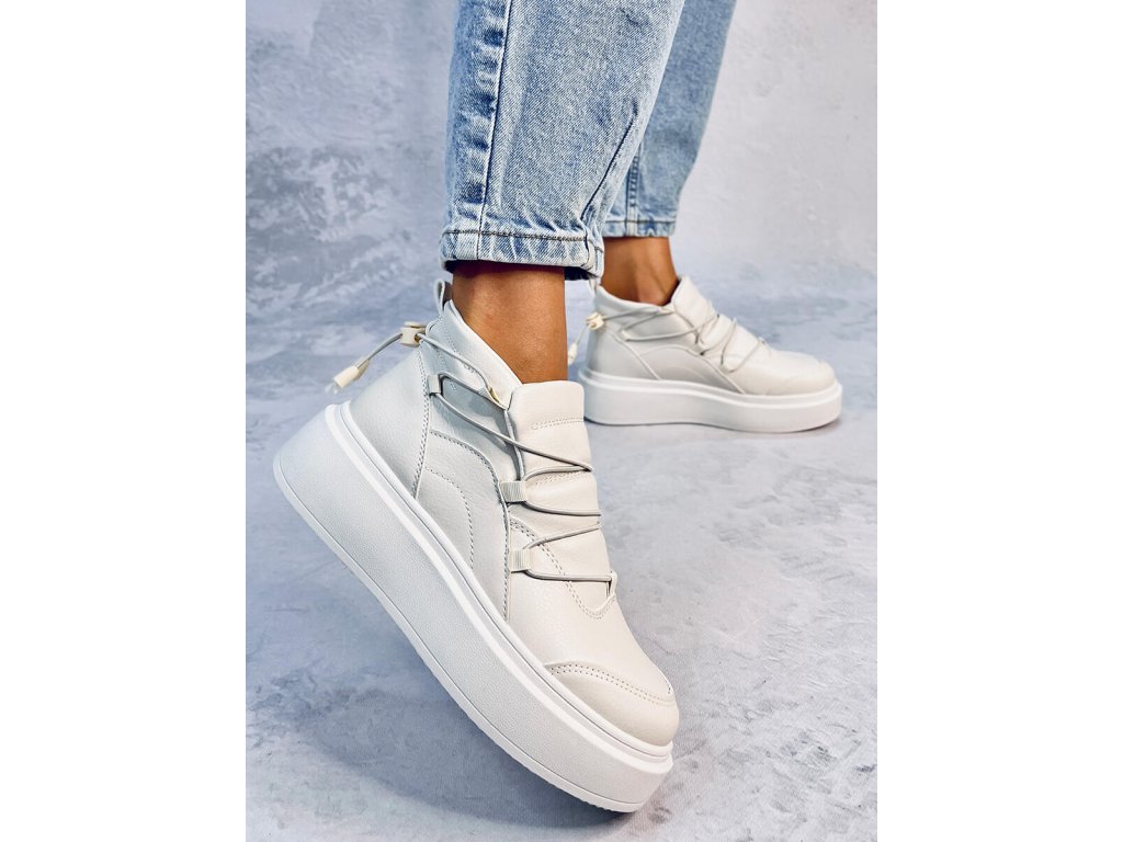 Sneakers na vysoké podrážce Perdita béžové