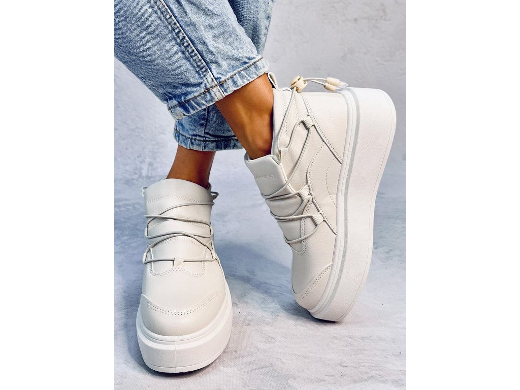 Sneakers na vysoké podrážce Perdita béžové