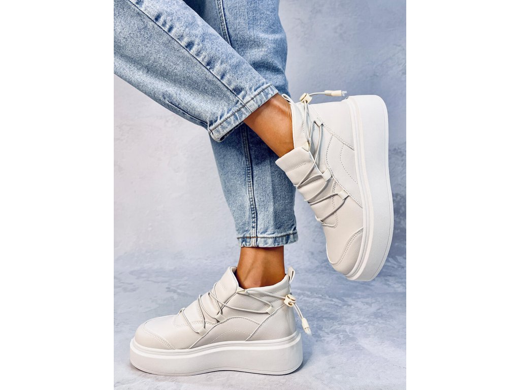 Sneakers na vysoké podrážce Perdita béžové
