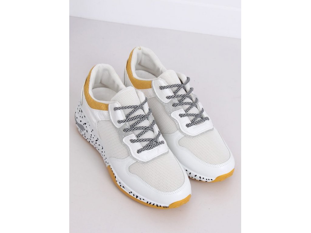 Sportovní boty se zajímavými prvky Deena bílé/žluté