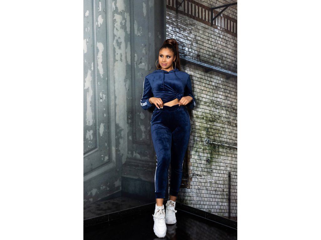 Sportovní fashion set mikina + tepláky Charis námořnický
