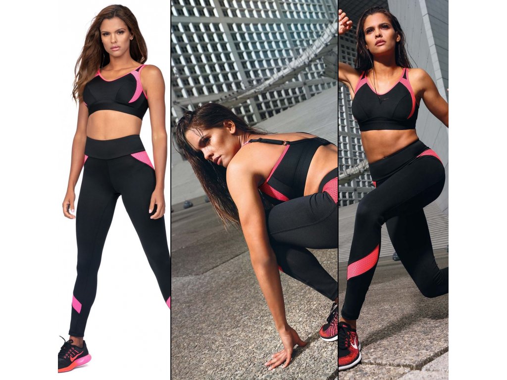 Sportovní top Andreana černý/růžový