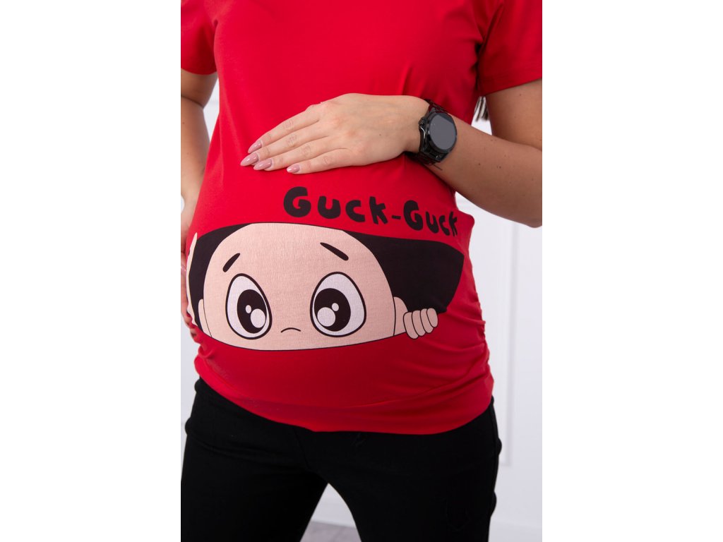 Těhotenské tričko Lallie červené