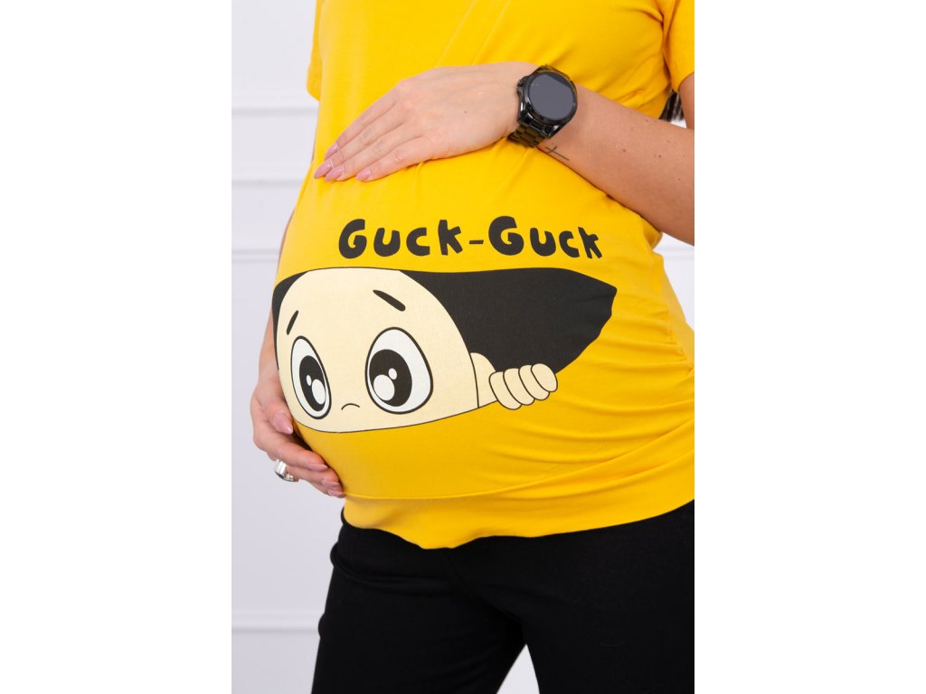 Těhotenské tričko Lallie hořčicové
