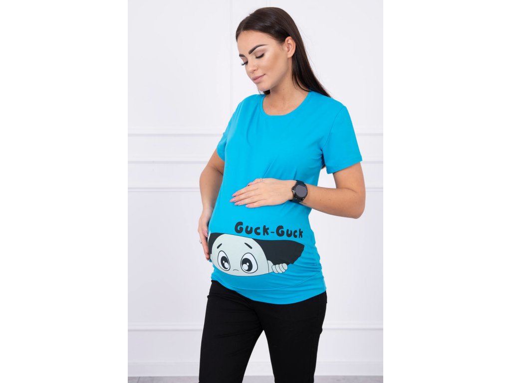 Těhotenské tričko Lallie tyrkysové