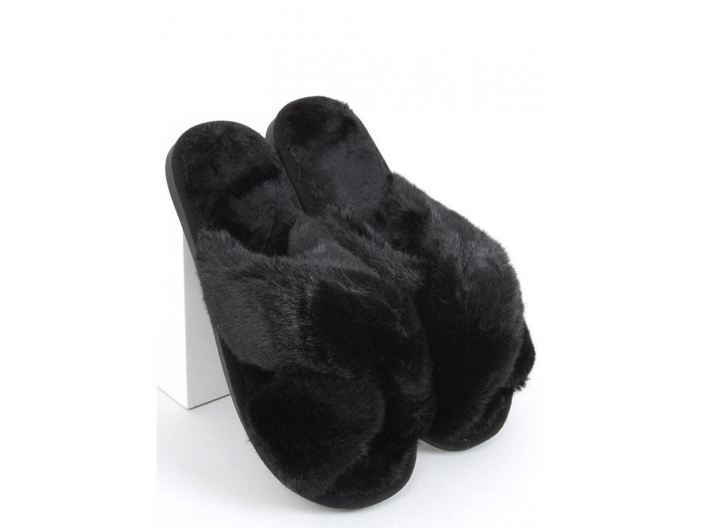Teplé plyšové pantofle Kestrel černé