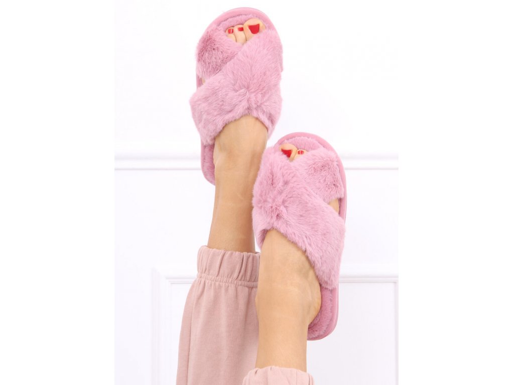Teplé plyšové pantofle Kestrel růžové