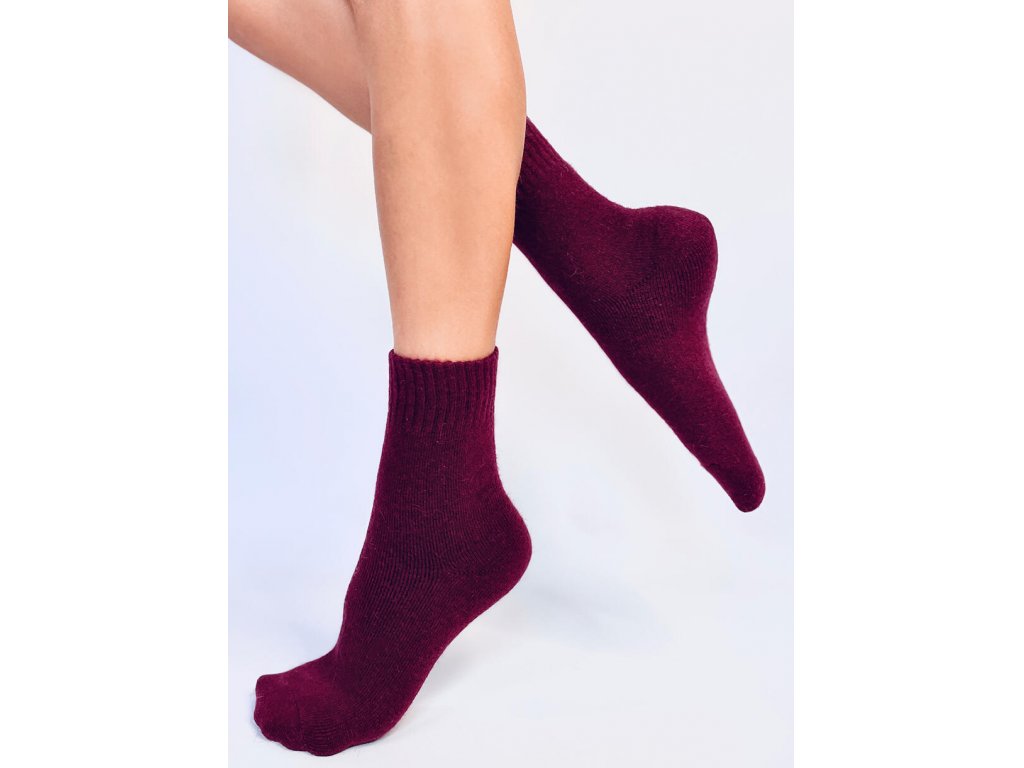 Teplé vlněné ponožky Ashling bordó
